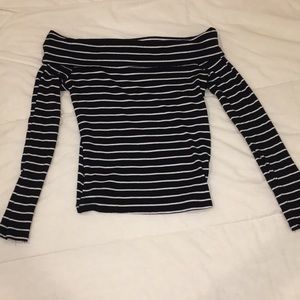 Cute off the shoulder striped top